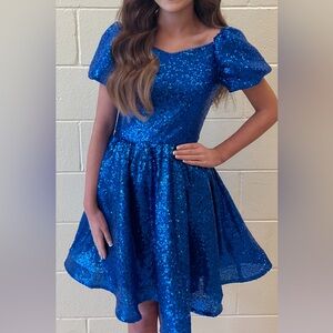 Elegant Sapphire Blue Kids Formal Dress